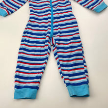 Load image into Gallery viewer, unisex Lily &amp; Dan, striped cotton zip romper, GUC, size 0,  