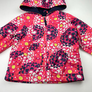 Girls Osh Kosh, fleece lined lightweight floral jacket / coat, EUC, size 3,  