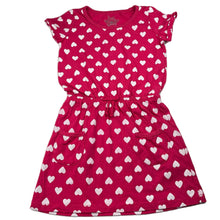 Load image into Gallery viewer, Girls H&amp;T, cotton casual dress, hearts, FUC, size 6, L: 58cm