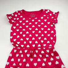 Load image into Gallery viewer, Girls H&amp;T, cotton casual dress, hearts, FUC, size 6, L: 58cm