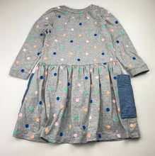 Load image into Gallery viewer, Girls Cotton On, cotton long sleeve dress, pockets, FUC, size 4, L: 57cm