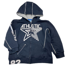 Load image into Gallery viewer, Boys Kids Stuff, navy fleece lined zip hoodie sweater, FUC, size 4,  