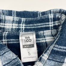 Load image into Gallery viewer, Boys Kids &amp; Co, checked flannel cotton long sleeve shirt, FUC, size 5,  