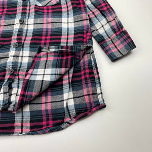 Girls Emerson, checked cotton shirt, L: 40cm, GUC, size 2,  