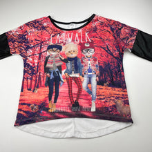 Load image into Gallery viewer, Girls Miss Understood, lightweight long sleeve top, cats, mark back left shoulder, FUC, size 8,  
