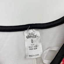 Load image into Gallery viewer, Girls Miss Understood, lightweight long sleeve top, cats, mark back left shoulder, FUC, size 8,  