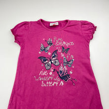 Load image into Gallery viewer, Girls Topolino, pink cotton t-shirt dress, butterflies, FUC, size 5, L: 55cm