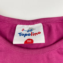 Load image into Gallery viewer, Girls Topolino, pink cotton t-shirt dress, butterflies, FUC, size 5, L: 55cm