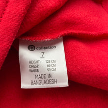Load image into Gallery viewer, unisex B Collection, red fleece lined sweater / jumper, EUC, size 7,  