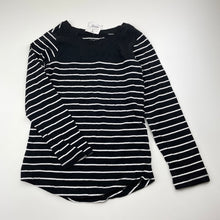 Load image into Gallery viewer, H&amp;T black &amp; white stripe cotton long sleeve top, size 6, BNWT