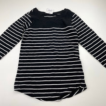 Load image into Gallery viewer, Girls H&amp;T, black &amp; white stripe cotton long sleeve top, NEW, size 6,  