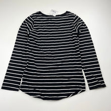 Load image into Gallery viewer, Girls H&amp;T, black &amp; white stripe cotton long sleeve top, NEW, size 6,  