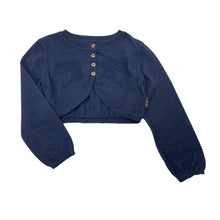 Load image into Gallery viewer, Girls Ted Baker, navy cotton / metallic lightweight knit cardigan, EUC, size 5,  