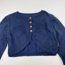 Load image into Gallery viewer, Girls Ted Baker, navy cotton / metallic lightweight knit cardigan, EUC, size 5,  
