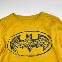 Load image into Gallery viewer, Boys DC Comics, Batman yellow long sleeve tee / top, EUC, size 7,  