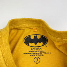 Load image into Gallery viewer, Boys DC Comics, Batman yellow long sleeve tee / top, EUC, size 7,  