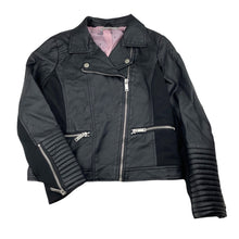 Load image into Gallery viewer, Girls Target, black faux leather biker jacket, EUC, size 9,  