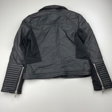 Load image into Gallery viewer, Girls Target, black faux leather biker jacket, EUC, size 9,  