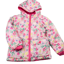 Load image into Gallery viewer, Girls Lily &amp; Dan, pink / floral reversible jacket / coat, EUC, size 5,  