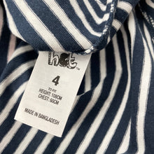 Load image into Gallery viewer, Girls H&amp;T, navy stripe cotton long sleeve tee / top, fox, EUC, size 4,  