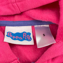Load image into Gallery viewer, Girls Peppa Pig, fleece lined zip hoodie sweater, EUC, size 5,  