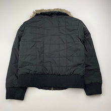 Load image into Gallery viewer, Girls Target, black jacket / coat, faux fur collar, GUC, size 7,  