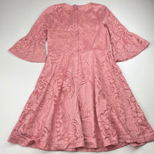 Load image into Gallery viewer, Girls Pumpkin Patch, lined floral lace dress, no size, armpit to armpit: 30cm, GUC, size 5-6, L: 64cm