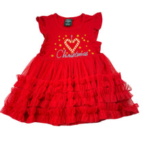 Load image into Gallery viewer, Girls Magic of Christmas, red tulle party dress, EUC, size 2, L: 42cm