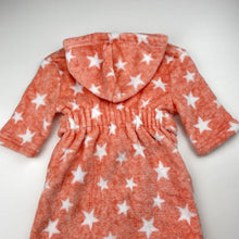 Load image into Gallery viewer, Girls soft, fleece hooded dressing gown / bath robe, L: 48cm, EUC, size 0-1,  