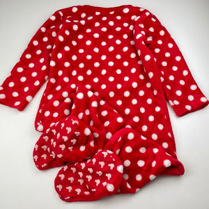 Girls Miss Minnie, fleece sleepsuit / pyjamas, GUC, size 3-4,  