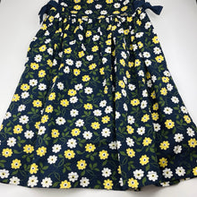 Load image into Gallery viewer, Girls Osh Kosh, navy floral denim maxi dress, *small fault in material left chest*, FUC, size 10, L: 93cm