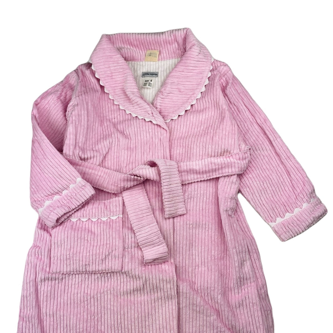 Girls Little House, vintage corduroy cotton dressing gown / bath robe, GUC, size 4,  