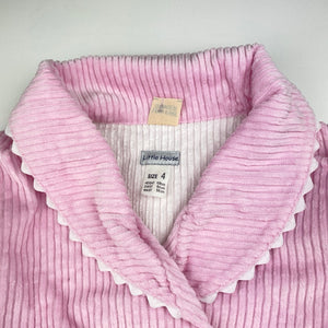 Girls Little House, vintage corduroy cotton dressing gown / bath robe, GUC, size 4,  