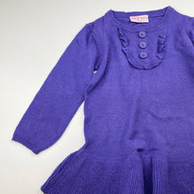 Load image into Gallery viewer, Girls Mango, purple knit tunic sweater, L: 43cm, EUC, size 3,  