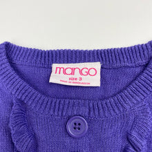 Load image into Gallery viewer, Girls Mango, purple knit tunic sweater, L: 43cm, EUC, size 3,  