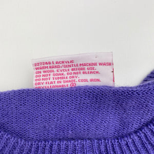 Girls Mango, purple knit tunic sweater, L: 43cm, EUC, size 3,  