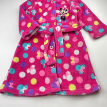 Load image into Gallery viewer, Girls Disney, Minnie Mouse fleece dressing gown / bath robe, FUC, size 2,  