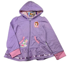 Load image into Gallery viewer, Girls Disney, Sofia the First zip hoodie sweater, NEW, size 6,  