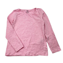 Load image into Gallery viewer, Girls H&amp;M, pink marle organic cotton blend long sleeve top, EUC, size 5-6,  