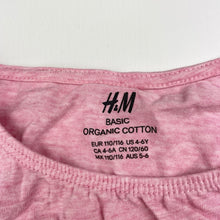 Load image into Gallery viewer, Girls H&amp;M, pink marle organic cotton blend long sleeve top, EUC, size 5-6,  