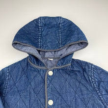 Load image into Gallery viewer, Girls blue, lightly quilted jacket / coat, L: 49cm, GUC, size 3,  