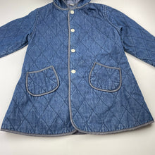 Load image into Gallery viewer, Girls blue, lightly quilted jacket / coat, L: 49cm, GUC, size 3,  