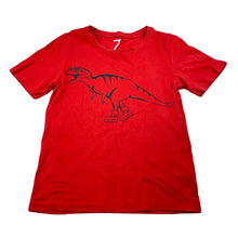 Load image into Gallery viewer, Boys Brilliant Basics, red cotton tee / top, dinosaur, GUC, size 7,  