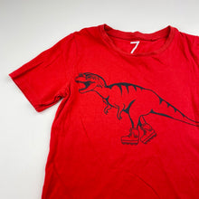 Load image into Gallery viewer, Boys Brilliant Basics, red cotton tee / top, dinosaur, GUC, size 7,  