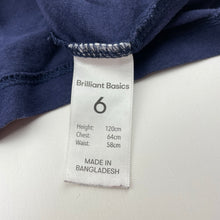 Load image into Gallery viewer, Boys Brilliant Basics, navy cotton long sleeve tee / top, GUC, size 6,  
