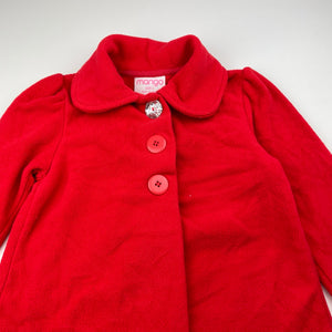 Girls Mango, red fleece jacket / coat, GUC, size 3,  