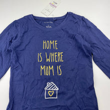Load image into Gallery viewer, Girls Favourites, navy cotton long sleeve tee / top, NEW, size 6,  