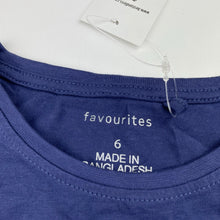 Load image into Gallery viewer, Girls Favourites, navy cotton long sleeve tee / top, NEW, size 6,  