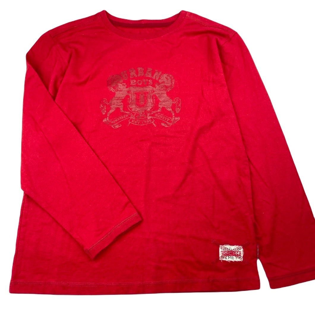 Boys Urban, red cotton long sleeve tee / top, EUC, size 9,  