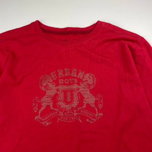 Boys Urban, red cotton long sleeve tee / top, EUC, size 9,  